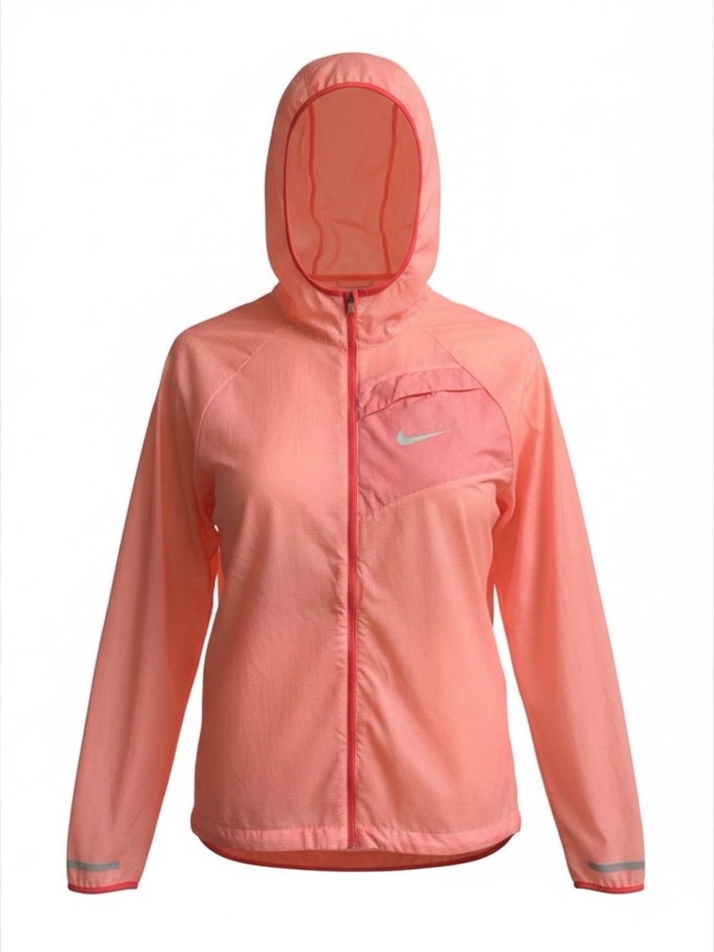 Nike Women's Coral-Peach Hooded Running Jacket